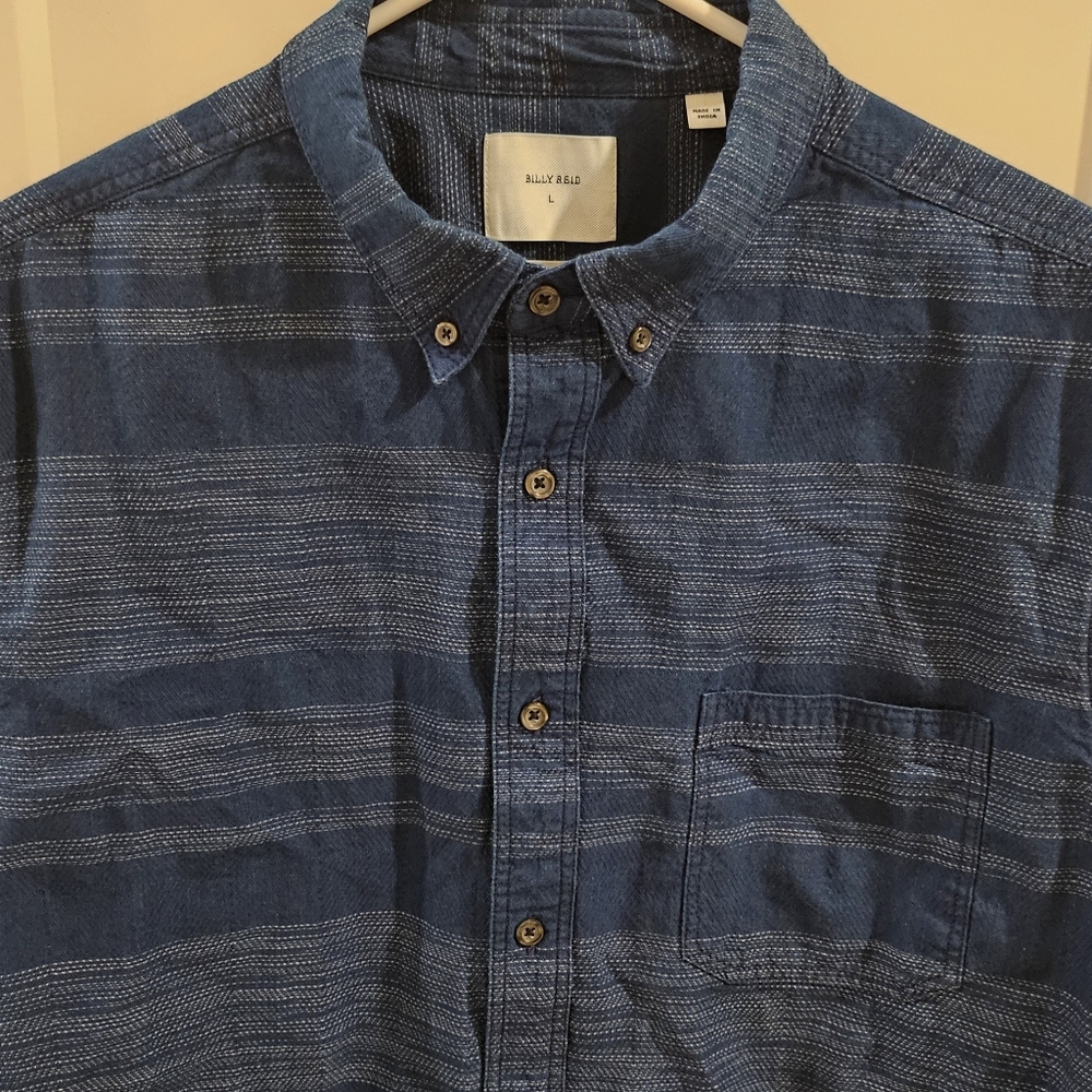 Billy Reid Indigo Gradient Tuscumbia Button Down … - image 2